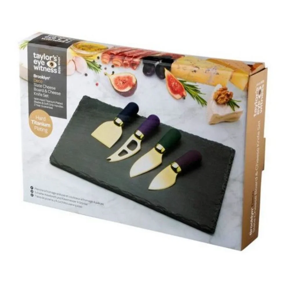 Cheese Board and Cheese Knife Set by Brooklyn Deco